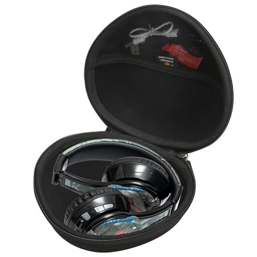 Aproca Headphones Case Compatible with iClever BTH12 / HS19 / BTH26 / BERIBES/eKids Jurassic World Foldable Kids Headphones, Portable Storage Bag - color: Black-Pro