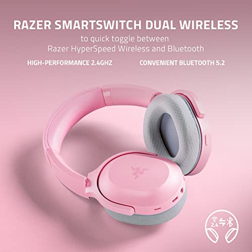 Razer Barracuda Wireless Gaming & Mobile Headset, 2.4GHz + Bluetooth, Pink | Integrated Noise-Cancelling Mic, 50mm Drivers, 40 Hr Battery, for PC, PlayStation, Switch 2, Android, iOS - color: Pink, size: Standard, style: Barracuda