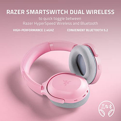 Razer Barracuda Wireless Gaming & Mobile Headset, 2.4GHz + Bluetooth, Pink | Integrated Noise-Cancelling Mic, 50mm Drivers, 40 Hr Battery, for PC, PlayStation, Switch 2, Android, iOS - color: Pink, size: Standard, style: Barracuda