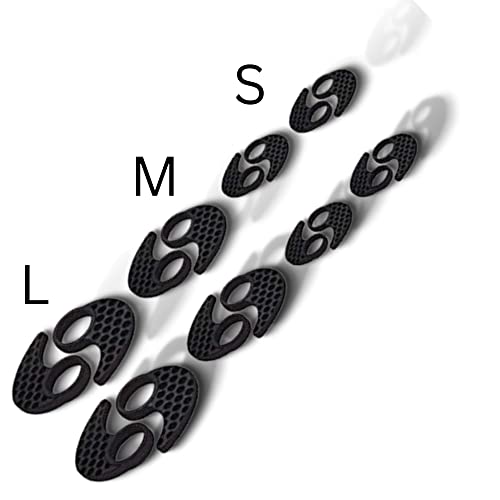 4 Pairs Anti-Slip Ear Fins - Ear Hooks Replacement for jaybird X2 X3, jaybird Blue Bud X, Aukey Latitude Ear Buds, Qy7 QY8 Earphones, MPOW Swift Earphones - color: Black/SML