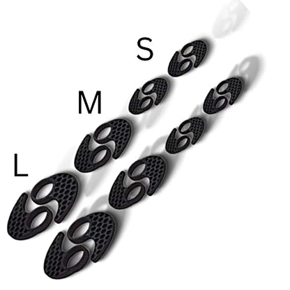 4 Pairs Anti-Slip Ear Fins - Ear Hooks Replacement for jaybird X2 X3, jaybird Blue Bud X, Aukey Latitude Ear Buds, Qy7 QY8 Earphones, MPOW Swift Earphones - color: Black/SML