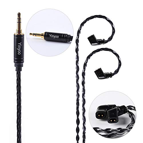 YINYOO 1.2 Meter Long in Ear Monitor Cable, KZ ZS10 Pro IEM Cable, Upgraded Earbuds Cord for ZSN PRO X, Castor, EDX PRO, ZS12 PRO X, ZS10 Prox, ZS10 PRO 2, ZAR, ZAS, CCA CRA (QDC-Pins 3.5mm) - size: 1.2m, style: QDC,3.5mm