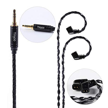 YINYOO 1.2 Meter Long in Ear Monitor Cable, KZ ZS10 Pro IEM Cable, Upgraded Earbuds Cord for ZSN PRO X, Castor, EDX PRO, ZS12 PRO X, ZS10 Prox, ZS10 PRO 2, ZAR, ZAS, CCA CRA (QDC-Pins 3.5mm) - size: 1.2m, style: QDC,3.5mm