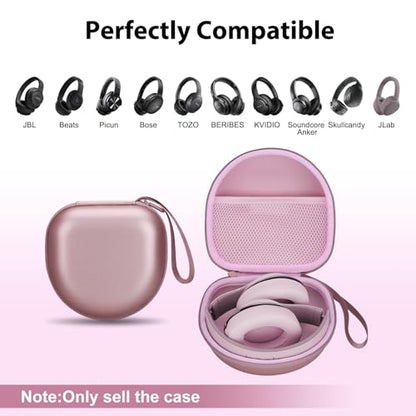 Headphone Case Compatible with JBL/Beats/BERIBES/Jlab/Picun/TOZO/KVIDIO/Soundcore Anker/Skullcandy Noise Cancelling Over-Ear Headphones, Pearl Pink - color: Pearl Pink