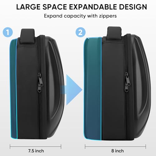 BnLnHOGVR Carrying Case for Meta Quest 3S/Quest 3/Quest 2/Pimax Dream Air VR Headset, Controller, BOBOVR S3 Pro/Kiwi Design Head Strap, Hard Sling Travel Bag for Extra Accessories with Lens Cover