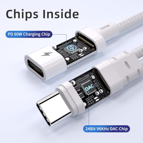 USB c to 3.5mm headphone adapter with charging, 2 in 1 USB C to 3.5mm Aux Audio Jack Dongle with PD 30W Fast Charging Port, Compatible with iPhone 17/16, Galaxy S26/S25, Google Pixel 10/9, for Car AUX