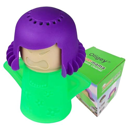 Angry Mama Microwave Steam Cleaner, Reusable Kitchen Gadget & Gift - color: Green