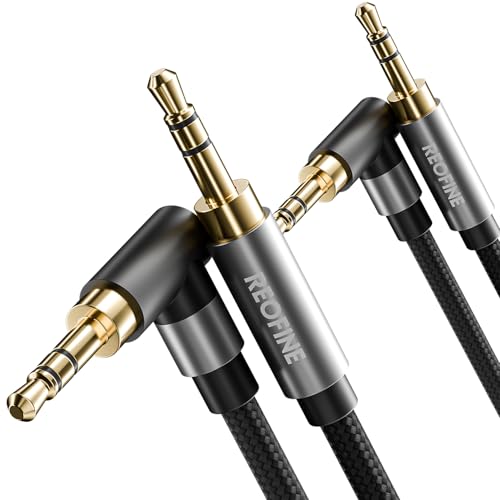 2PACK 3.5mm Audio Cable Aux Cable 90 Degree Right Angle 1/8 TRS Aux Cord Compatible with Car Stereos Soundbars Headphones Laptops Tablets Speakers (5Feet/1.5m) - size: 2PACK-5Feet/1.5M