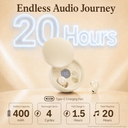 Mini Invisible Bluetooth Earbuds, Wireless for Small Ears (Beige) - color: Beige
