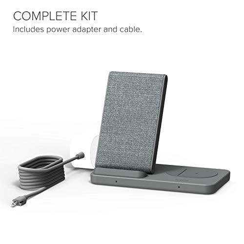 iOttie iON Wireless Duo CERTIFIED BY GOOGLE 15W Stand + 5W Pad Qi-Certified Charger | Compatible with Google, Google Pixel, Pixel Buds | Includes Power Cable & Adapter | Dark Grey - style: iON Wireless