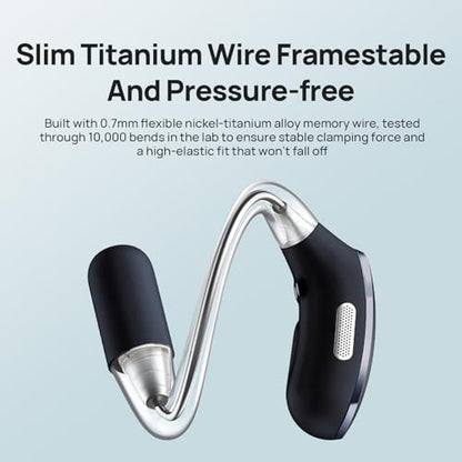 mibro OpenEar Pro Open Ear Earbuds with Mic, Lightweight Bluetooth, Black | 7.2g Ultra Lightweight Design, All-Day Comfort, IPX4 Sweatproof, 30H Battery, Bluetooth Headphones for Running, Gym & Work - color: Black
