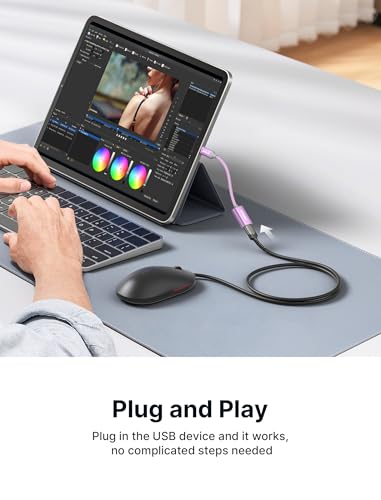 JSAUX USB C to USB 3.0 Adapter [2 Pack], USB C Male to USB Female OTG Cable Adapter Compatible with MacBook Pro/Air, iPhone 16 Pro Max/16 Plus/16e/15, Samsung Galaxy S25/S24/S23-Purple - color: Purple