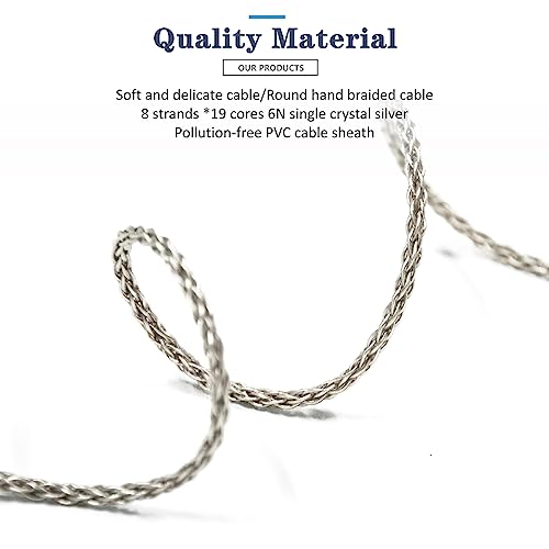 6N Single Crystal Silver 2.5mm/3.5mm/4.4mm Upgrade/Replacement Earphone Cable for Sennheiser IE200 IE300 IE600 IE900 (4.4mm Plug) - color: 4.4mm