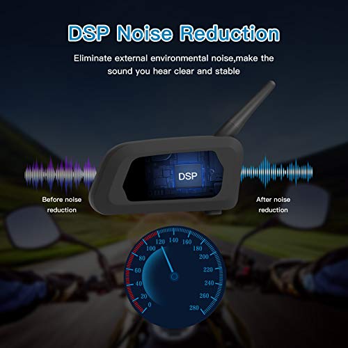 EJEAS V6 Pro Motorcycle Helmet Bluetooth Intercom, 2-Way 1200M Motorcycle Bluetooth Headset Universal Communication System with Noise Cancellation and Waterproof for Dirt Bike/ATV/Snowmobile (1PC) - size: V6-1