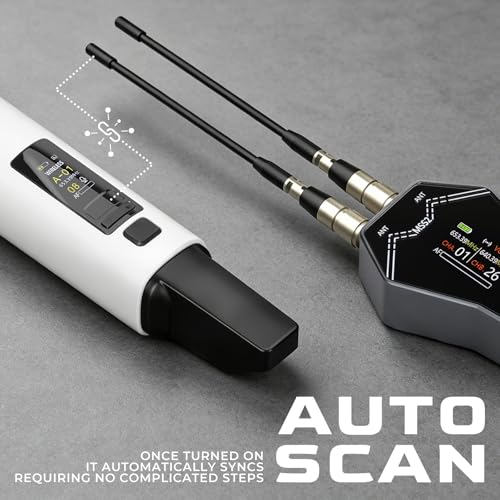 MSS2 Professional Wireless Microphone System, Auto Scan | Dual Antenna Diversity Transmission, 300ft Range, Dynamic Microphones for Karaoke Singing, DJ, Church, Party, Wedding