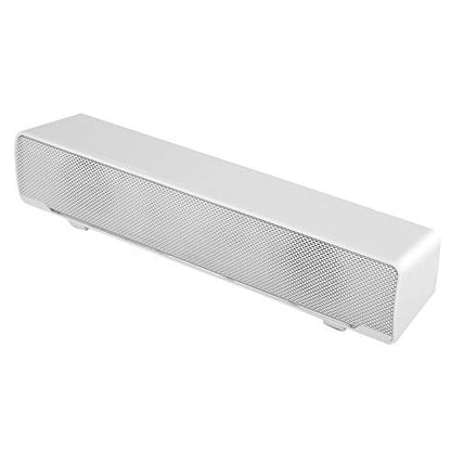 HERCHR USB Speaker Bar Computer Speaker for Desktop, Laptop, PC Speaker Small Soundbar with AUX/USB Connection Portable Mini Sound Bar(White) - color: White