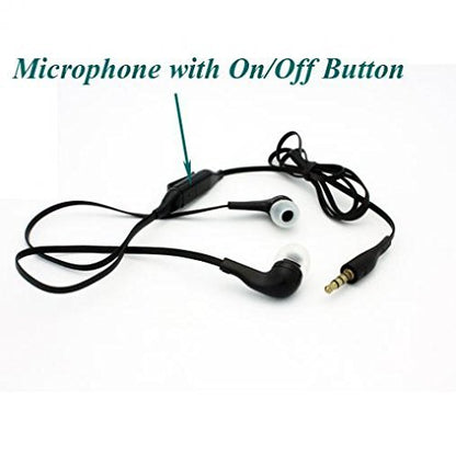 LG G6 Compatible Sound Isolating Hands-Free Headset Earphones Earbuds Mic Dual Headphones Stereo Flat Wired 3.5mm [Black]