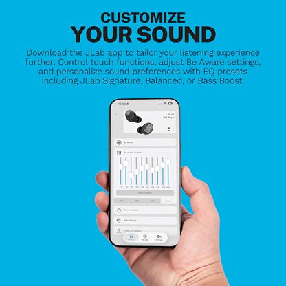 JLab Go Air Pop+ True Wireless Earbuds, in Ear Headphones, Bluetooth Earphones, 35H Playtime Ear Buds, Bluetooth Earbuds with Microphone, USB-C Charging Case, Dual Connect, EQ3 Sound, Navy Blue | Bluetooth Earbuds, In Ear Wireless with Microphone, Chargin