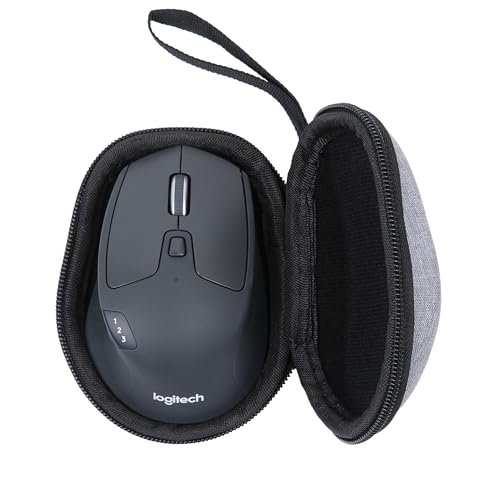 Ginsco Hard Travel Case Compatible with Logitech M720 Triathlon/M705 Marathon/M510/M550/M330/M317/M196/M185 Wireless Mouse, Universal Hard Shell Storage Case (Gray, M) - color: Gray, size: M
