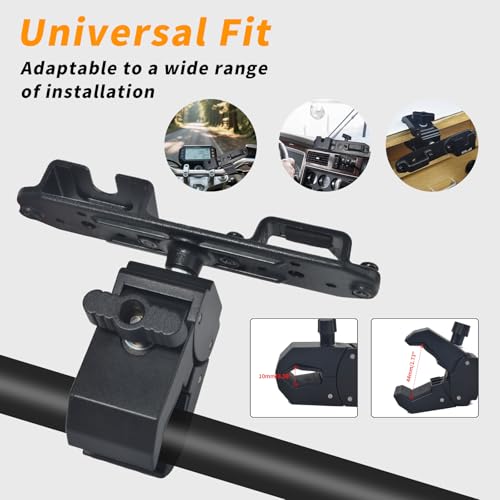 HYS Radio & Speaker Mic Clamp Mount Holder - Quick Release for Uniden BC906W Wireless CB Microphone and Speaker, Marine Radio, Walkie Talkie, Police Scanner w/ Belt Clip & Knob Holder Base - style: HYSZ10AL