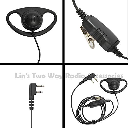 VBLL D Shape Ear Hook Earpiece with PTT Microphone Headset for IC-F3011 IC-F4011 IC-F3001 IC-F4001 IC-F1000 IC-F2000 IC-F3210D IC-F4210D IC-F3230D IC-F4230D IC-T70A V80 Radio