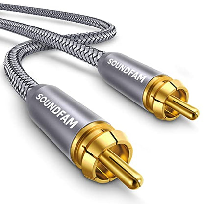 RCA Subwoofer Cable 26ft/8M RCA Cable Male to Male Gold Plated Connector for Subwoofer,Home Theater,Amplifier,TV-Grey - size: 26ft/8M, style: Subwoofer M/M