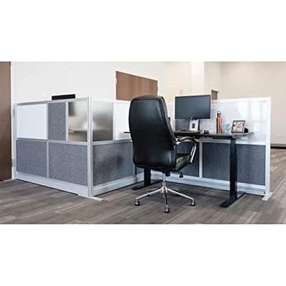 Workflow Modular Wall | Room Divider with Whiteboard, Sound Dampening, & Frosted Acrylic Panels | Expandable Office Partition for Privacy & Stability (53" x 70") - size: 53" x 70"