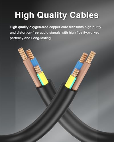 3.5mm Female to Dual 3.5mm Male Headphone Splitter for Computer | Headphone Mic Audio Y Splitter Cable, Headset Smartphone to Dual Jack PC Laptop Adapter, Black