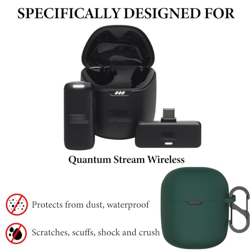 Geekria for Creators Microphone Case Cover Compatible with JBL Quantum Stream Wireless, Mic Silicone Protective Case Skin, Soft Microphone Travel Charging Case Sleeve (Green) - color: Green