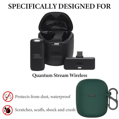 Geekria for Creators Microphone Case Cover Compatible with JBL Quantum Stream Wireless, Mic Silicone Protective Case Skin, Soft Microphone Travel Charging Case Sleeve (Green) - color: Green