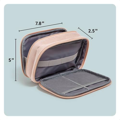 U Brands 전자 정리함 여행용 케이스, 코드 보관, 20.3cm x 13.34cm, 핑크 - color: 더스티 로즈 핑크.