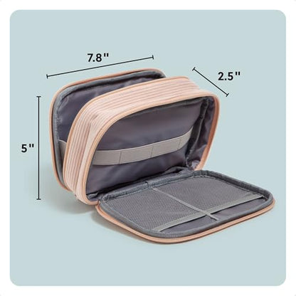 U Brands 전자 정리함 여행용 케이스, 코드 보관, 20.3cm x 13.34cm, 핑크 - color: 더스티 로즈 핑크.