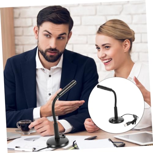 OSALADI USB Microphone with Base for Laptop and Desktop Compact Condenser Mic with Sound High Sensitivity for Streaming Chatting and Recording