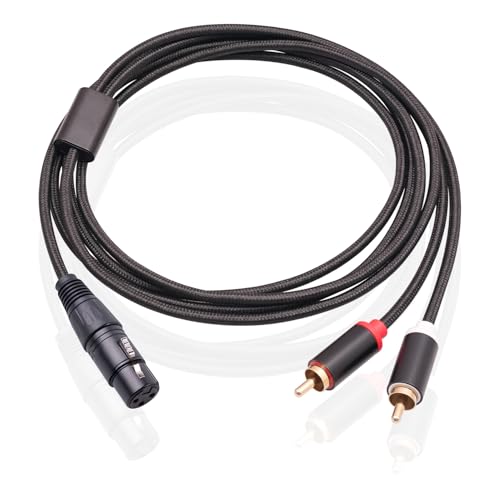 10 FT Female XLR to Dual RCA Y Splitter Patch Cable,Unbalanced XLR Female to 2 RCA/Phono Plug Stereo Audio Interconnect Duplicator Lead Y-Cable Adapter - size: 10 FT