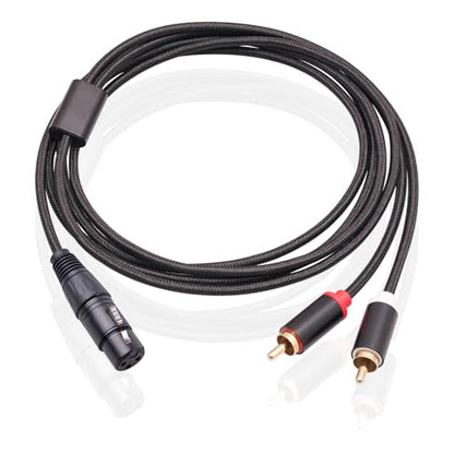 10 FT Female XLR to Dual RCA Y Splitter Patch Cable,Unbalanced XLR Female to 2 RCA/Phono Plug Stereo Audio Interconnect Duplicator Lead Y-Cable Adapter - size: 10 FT