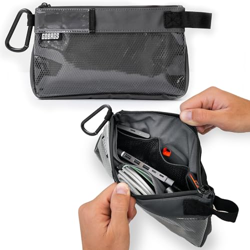 GOBAGS Production Zipper Bags - Electronics & Camera Accessories Bag - Cable organizer, Gear Accessory Pouch, Travel Camera Essentials (Small, Gray) - color: Grey, size: Small