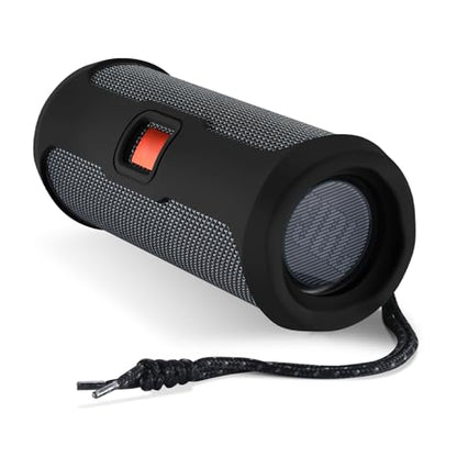 Silicone Protective Cover Frame Case Skin for JBL FLIP Essential 2 Bluetooth Speaker Shell Sleeve Hand Bag Shoulder Case Box Accessories - color: Black