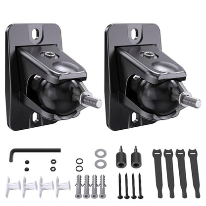 Surround Sound Speaker Wall Mount for Samsung Q990F, Q990D, Roku, 2 Pack | Universal Rear Satellite Speaker Mount Bracket with 1/4"-20 4mm 5mm Thread and Keyhole, 11 lbs Capacity