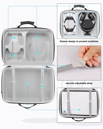 Glamgen Ps5 Portable Case Carrying Cases for Travel, Use for Playstation 5 Console PS5 Games Gaming Headset Console Dock and Accessory Organizer - size: PS5 travel case