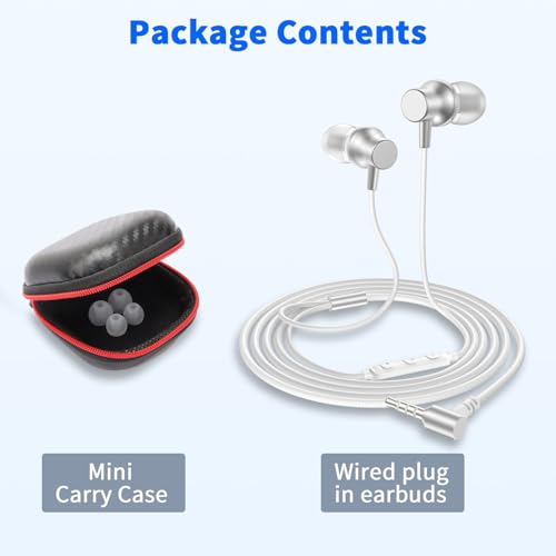 3.5mm Wired Earbuds with Mic for School Laptop PC Chromebook,White - color: White