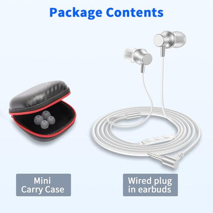 3.5mm Wired Earbuds with Mic for School Laptop PC Chromebook,White - color: White