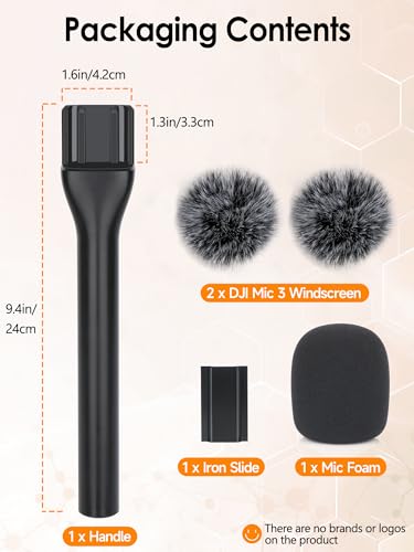 YOUSHARES Handheld Interview Microphone Holder Compatible with DJI Mic 3, Iron Magnetic Slide Rail Mic Air, Universal Lavalier DJI 3 Wireless Microphones - color: Black