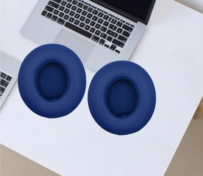 Headphone Replacement Ear Pad Cover Compatible with Beats by Dre Solo3 Solo2 Wired Wireless Headphones Protein Leather Memory Foam Headphone Cushion Ear Muffs-Indigo Blue - color: indigo blue