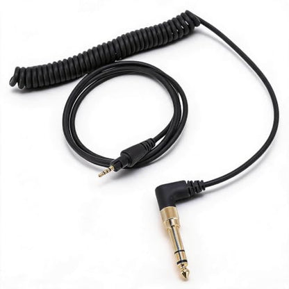 HDJCUE1BT HDJX5 HDJX7 HDJS7 Headphone Cable Replacement, 3.5mm to 6.35mm Detachable Earphone Wire with Locking Mechanism, 1.2m/3.9ft Unstretched 2m/6.6ft Stretched Spring