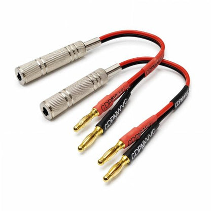 1/4 TS to Banana Plug Speaker Cable 2-Pack, 15AWG Gold-Plated OFC Flexible Silicone, for Marshall Fender QSC JBL Yamaha Guitar Amp Studio Monitor PA System