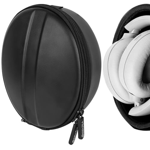 Geekria Shield Headphones Case for Foldable On-Ear Headphones, Replacement Hard Shell Travel Carrying Bag with Cable Storage, Compatible with JBL Tune770NC, JLab Go Lux ANC and More (Black)