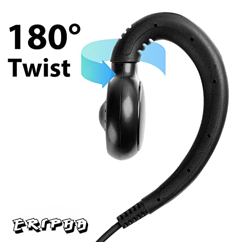 Noise-Reducing PTT Surveillance Earpiece for Motorola 2-Pin Radios | Compatible with CP200D/CP200/CP100D/R2, CLS1110/1410, BPR40/50DX & RMU2040 Walkie Talkie, 2-Pack - style: 2 Packs