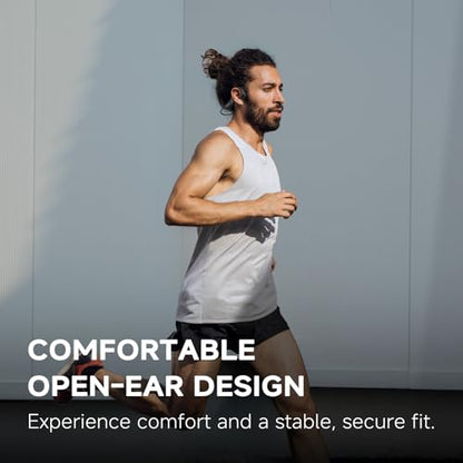 Yorlu Bone Conduction Headphones, Open-Ear Bluetooth Sport Headphones | Lightweight, 10Hrs Playtime, IP56 Waterproof, Bone Conduction Earphones for Workout, Hiking