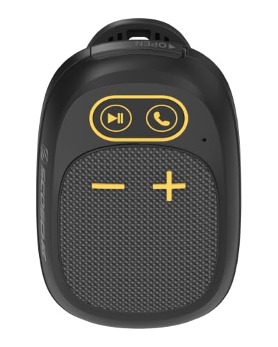 Scosche Magnetic Clip-On Wearable Bluetooth Speaker with Built-in Mic for Hands-Free Calls, IP65 Waterproof & Dustproof Jobsite Speaker for Work and Outdoors, Compact and Lightweight Portable Design