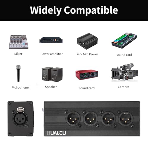 3Pin XLR 1 Female to 4 Male Splitter,4Way XLR Single Input to Four Output Parallel Connection Adapter,One Input to 4 Output Audio DMX Adapter - color: XLR 1 F TO 4M Adapter